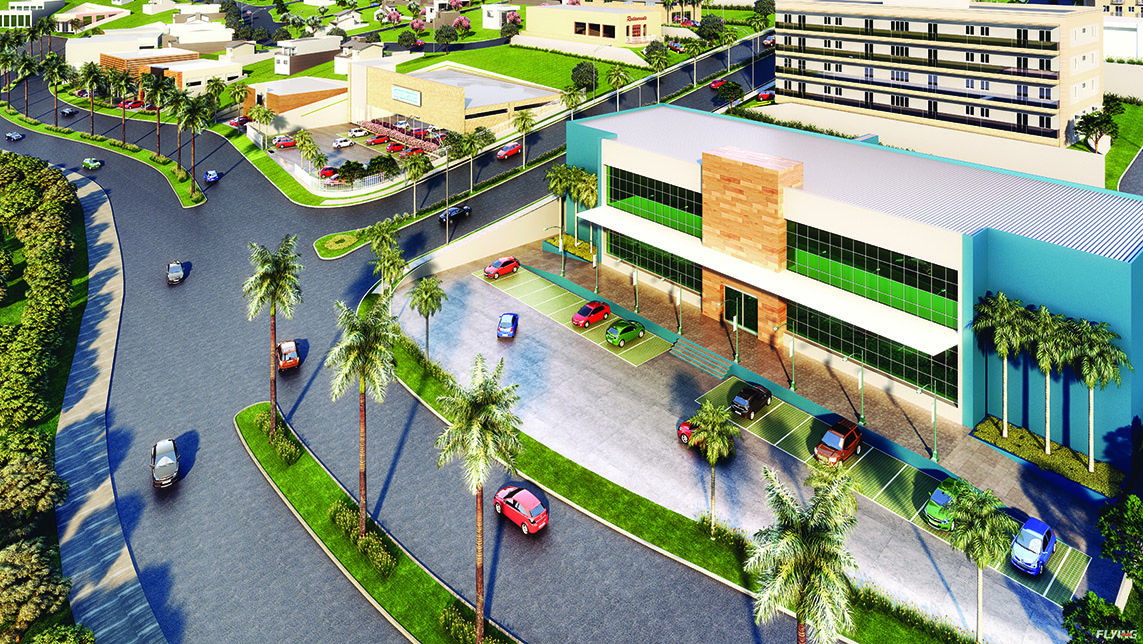 Imagem ilustrativa da área comercial planejada do Nova Jaguarí